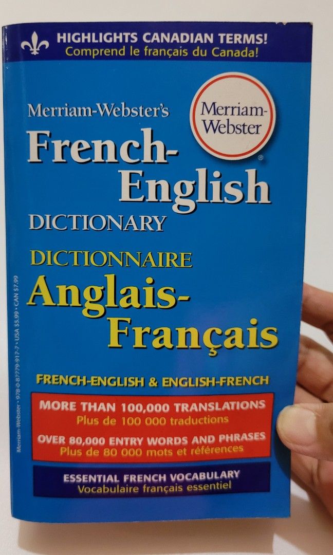Merriam Webster French Dictionary (Category: Textbooks) located in Quezon City. Submitted by fabshoppe2001 (Listing ID 1454231434, Image 1). Description: FRENCH DICTIONARY MERRIEAM WEBSTER Perfect for students who wants to learn french MOP: Gcash MOD: LALAMOVE LOC: Quezon City.