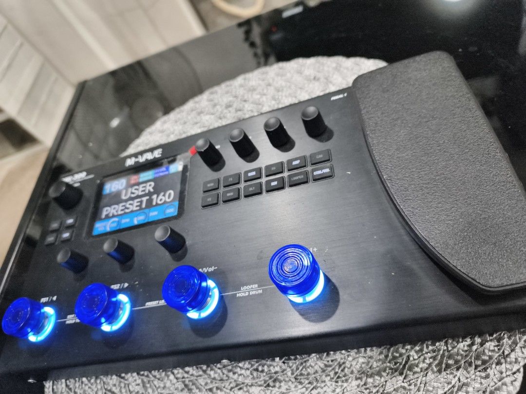 M-Wave GFX-300 Guitar Multi-Effects Processor Pedal (Category: Musical Instruments) located in Quezon City. Submitted by darkillumi96099 (Listing ID 1454235720, Image 1). Description: - M-Wave GFX-300 guitar multi-effects processor - Built-in expression pedal - Numerous presets available - Versatile connection options, including XLR outputs - Features striking blue illuminated knobs and footswitches - Ideal for both live performances and studio r