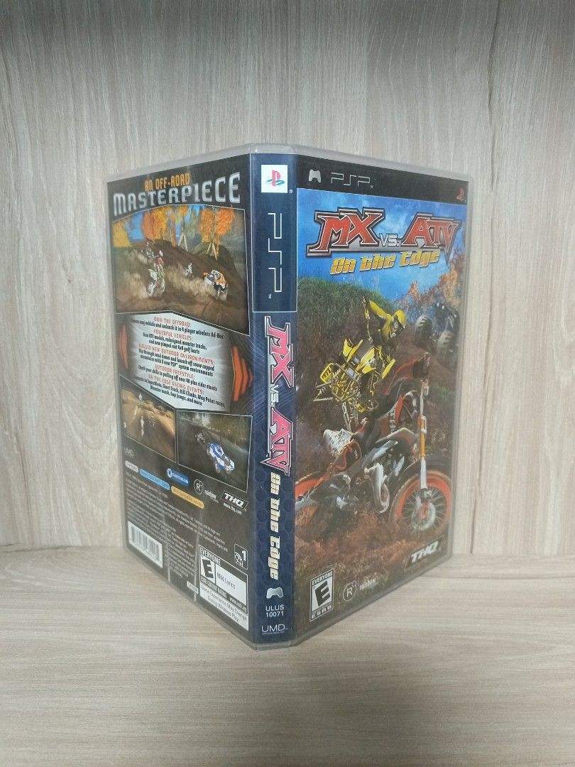 MX vs ATV On The Edge PSP UMD Game (Category: PlayStation) located in Bauang. Submitted by gamingstation12 (Listing ID 1454194319, Image 3). Description: For Sale PSP UMD Game MX VS ATV On the Edge = Php. 350 Region 1 Complete with Manual Disc Case Condition: 9.9/10 (Mint) Price is negotiable Good Condition 💯🔥 Working and Tested 💯🔥 "PAYMENT FIRST POLICY" Shipping Accepted Method of Payment GCASH Palawan Express Cash (Upon Meet Up) Method of D