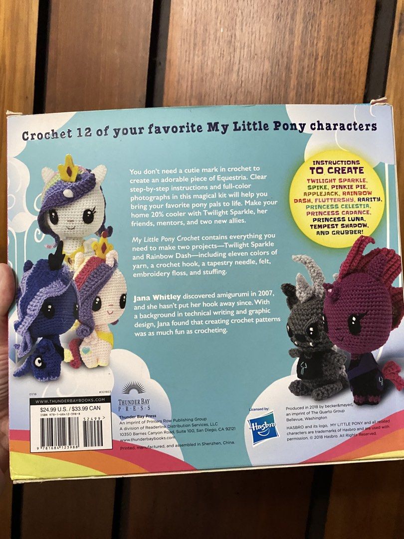 My Little Pony Crochet Kit (Category: Handmade Craft) located in Quezon City. Submitted by eloisebr (Listing ID 1454261983, Image 2). Description: - Create your own Twilight Sparkle and Rainbow Dash with this crochet kit. - Includes everything you need to get started. - Learn to crochet different My Little Pony characters. - Features step-by-step instructions and full-color photos. - Ideal for beginners and My Little Pony enthusiasts. - Perfect f