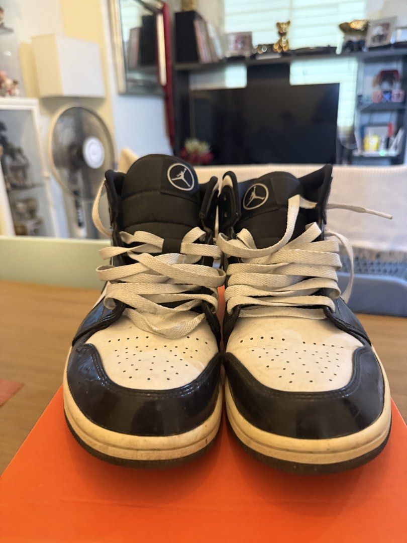 Nike Air Jordan 1 Mid Panda - Size 9 US (Category: Sneakers) located in Quezon City. Submitted by callmeo (Listing ID 1454199918, Image 2). Description: ✅ US Size 9 ✅ Pre-loved ✅ Clean pair with plenty of life left ✅ No box included With Sole sep 📍Meet-up: Cubao / Anonas / Project 4 🏢 Pickup available from condo, The Orabella Proj. 4.