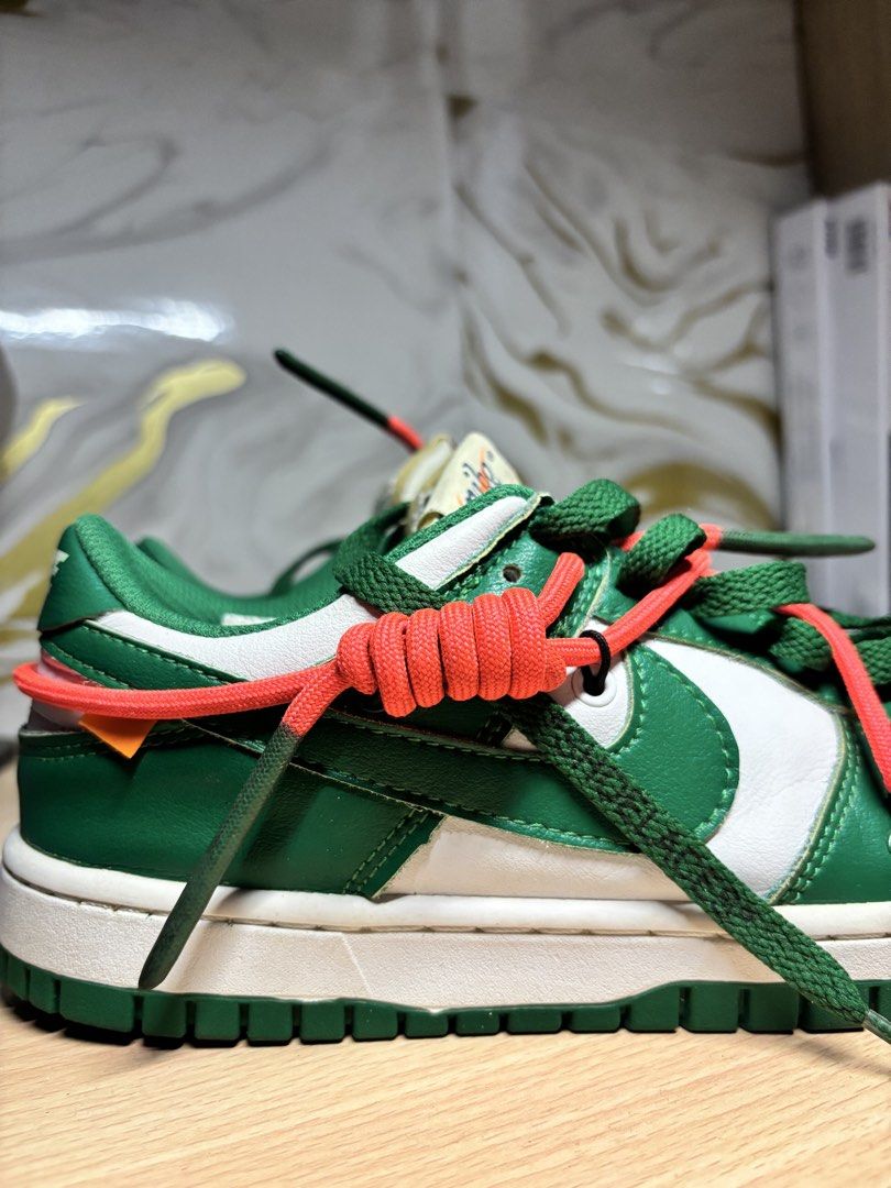 Nike X Off-White Dunk Low "Pine Green" (Category: Sneakers) located in Binangonan. Submitted by blazinikes (Listing ID 1454195113, Image 2). Description: Nike X Off-White Dunk Low “Pine Green” 📍Details; •Size: US 7/ EURO 38 •In Good Condition w/Original “Off-white” lace •Minimal Crease • Condition 9/10 📌Price: PHP 1,000 +minimal sf 💰Mop: GCASH/ BANK TRANSFER 📍Can shipped via j&t.