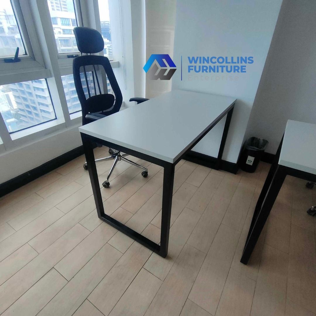 Office Table / Staff Work Table / Computer Table (Category: Tables & Sets) located in Manila. Submitted by wincollinsmayannrc (Listing ID 1454260926, Image 2). Description: Customized Office Table / Work Table made in laminated finish powder-coated metal legs Custom size, color and layout design.