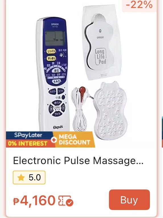 Omron HV-F128 Electronic Nerve Stimulator (Category: Medical Supplies & Tools) located in Manila. Submitted by ecesmart (Listing ID 1454243969, Image 3). Description: - Omron HV-F128 Electronic Nerve Stimulator - Effective for pain relief - Multiple Modes: Soothe, Relieve, Region, Massage, Hyper, Soft - Adjustable Settings: Repeat, Point, Special Mode, Wide Purchased AT SM APPLIANCE STORE CUBAO BRANCH on 2025 Note you need to buy a cable and pad 