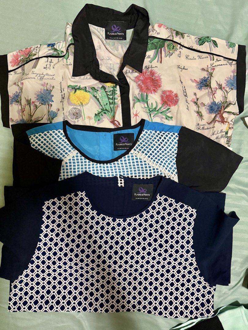 Plaints and Prints take all 6pcs with free! (Category: Blouses) located in Rizal. Submitted by jrdstuffs (Listing ID 1454309617, Image 1). Description: Last price Check photo for the size With free PP skirt (small size) + Banana republic blouse .