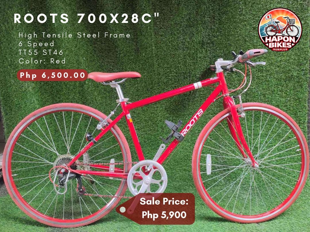 ROOTS 700x28c" Japan Surplus (Category: Bicycles) located in Valenzuela. Submitted by haponbikessurplus (Listing ID 1445428013, Image 1). Description: ROOTS 700X28C" High Tensile Steel Frame 6 Speed TT55 ST 46 .
