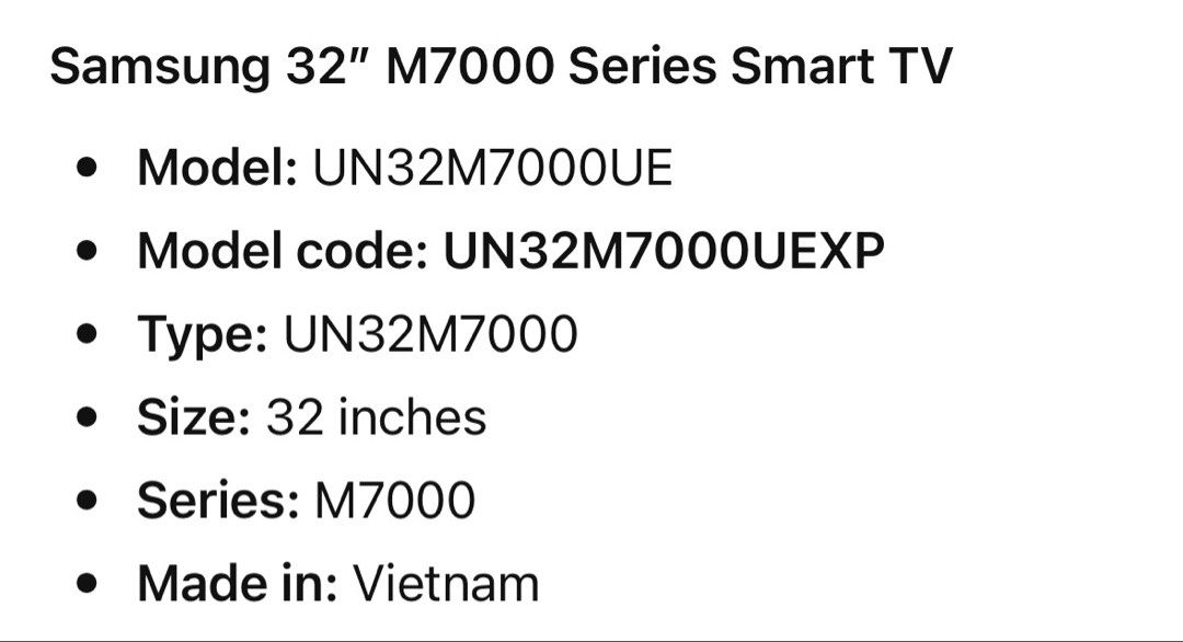 Samsung 32" Smart Monitor (Category: TV) located in Marikina City. Submitted by modresstee (Listing ID 1454299830, Image 2). Description: - Black Samsung SMART TV 32" - with HDMI Cable (you cannot your laptop for work or entertainment purposes) and remote -with built-in netflix, disney+ just login your credentials.