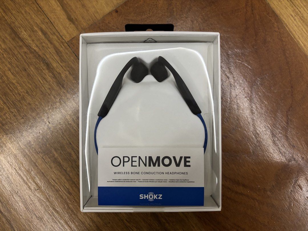Shockz Open Move (Negotiable) (Category: Headphones & Headsets) located in Manila. Submitted by ethanchan1 (Listing ID 1454272694, Image 1). Description: Shokz OpenMove wireless bone conduction headphones. Black and Blue colorway. Includes original packaging, user guide, warranty card, charging cable, and carrying pouch. Great for workouts or everyday listening. Experience open-ear audio. Brand new Shokz OpenMove Blue Model S661 Wireless bone con