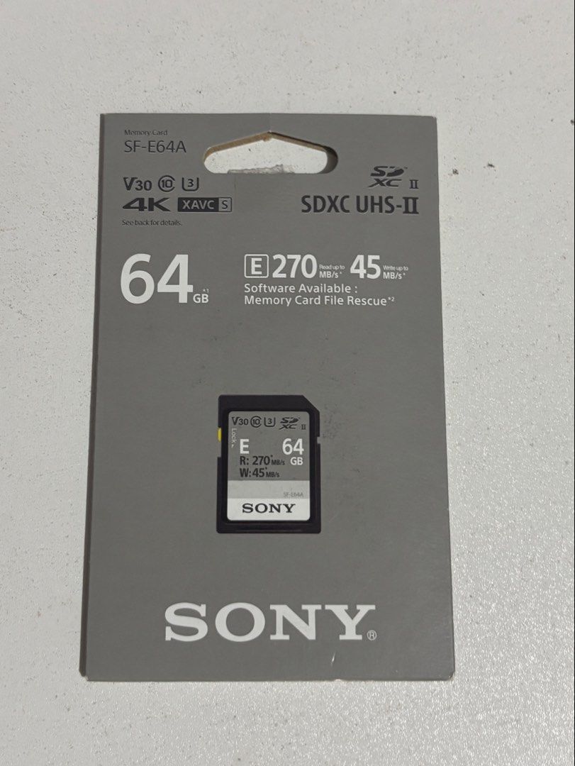Sony SD Card (Category: Memory & SD Cards) located in Malolos. Submitted by areamarda81460 (Listing ID 1454310474, Image 2). Description: Sony SD card Sony E series 64gb Sony M series 32gb rfs : freebies from henry's, no longer needed Pm if interested price is Negotiable .