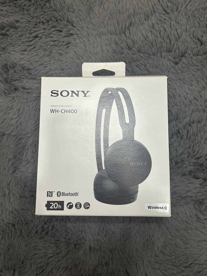 Sony WH-CH400 Wireless Stereo Headset (Category: Headphones & Headsets) located in Cebu City. Submitted by hazel19472812 (Listing ID 1454358505, Image 1). Description: - Sony WH-CH400 Wireless Stereo Headset - Bluetooth enabled - Up to 20 hours of playback - Perfect for listening on the go - Comes in original packaging.