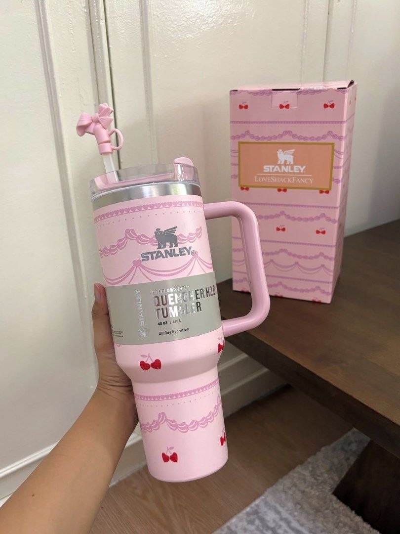 Stanley x LoveShackFancy 40oz (Category: Water Bottles & Tumblers) located in Cavite. Submitted by beaucollective (Listing ID 1454188444, Image 1). Description: Stanley x LoveShackFancy 40oz comes with bag, straw & box.