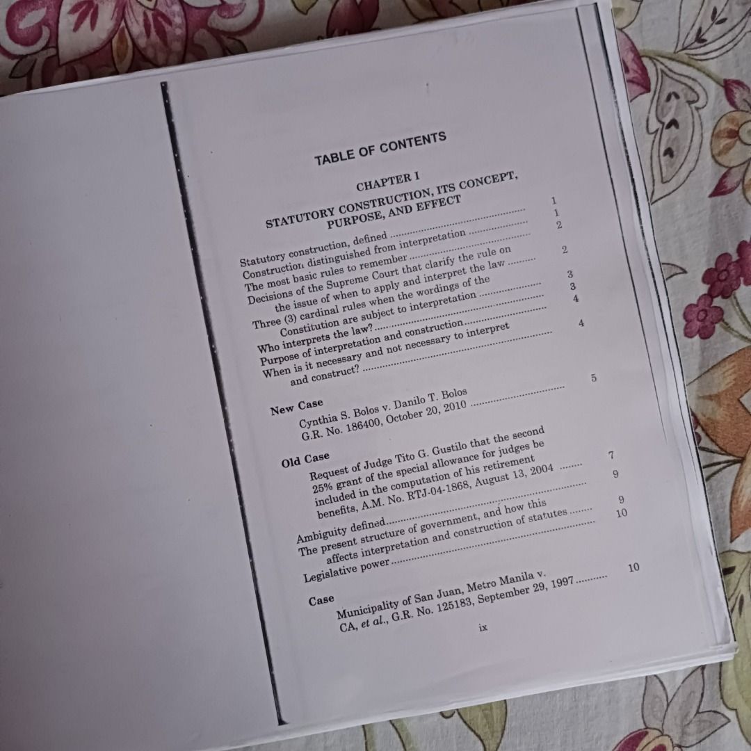 Statutory Construction (2015) by Suarez (Ring-bound) (Category: Textbooks) located in Quezon City. Submitted by shuangjiang (Listing ID 1454244322, Image 2). Description: Book title: Statutory Construction (2015) - Ring-bound Author: Rolando A. Suarez Condition: no front page, start is table of contents, minimal highlights and annotations, very good condition Price: 200 pesos MOP: GCash (pay as you order) Location: Quezon City Shipping via Lalamo