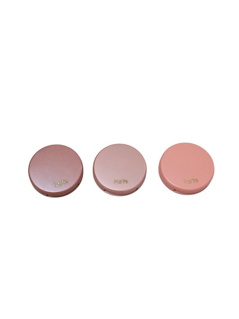 Tarte Amazonian Clay Blushes & Highlighter Trio (Category: Makeup) located in Taguig. Submitted by altainfante (Listing ID 1454331277, Image 2). Description: - Set of 3 Tarte Amazonian Clay Blushes & 1 Highlighter - Shades: Delight, Fantasy, Captivating - Each compact: 1.5g - Adds color and a beautiful glow to cheeks - Travel-friendly sizes - 300/pc or 850 for 3 pcs.