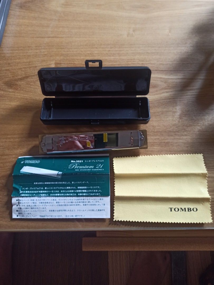 TOMBO Premium 21 Harmonica with Case and Cloth - 2pcs available (P900 each) (Category: Musical Instruments) located in Caloocan City. Submitted by rtarellano (Listing ID 1454210414, Image 2). Description: - TOMBO Premium 21 Harmonica - Model No. 3521 - 2 pcs available P900 each - Includes original black case - Comes with yellow cleaning cloth - Instruction manual included - Suitable for beginners and experienced players.