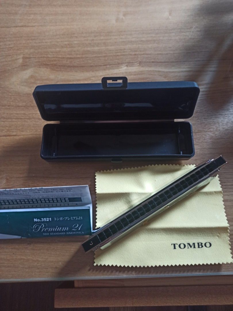 TOMBO Premium 21 Harmonica with Case and Cloth - 2pcs available (P900 each) (Category: Musical Instruments) located in Caloocan City. Submitted by rtarellano (Listing ID 1454210414, Image 3). Description: - TOMBO Premium 21 Harmonica - Model No. 3521 - 2 pcs available P900 each - Includes original black case - Comes with yellow cleaning cloth - Instruction manual included - Suitable for beginners and experienced players.
