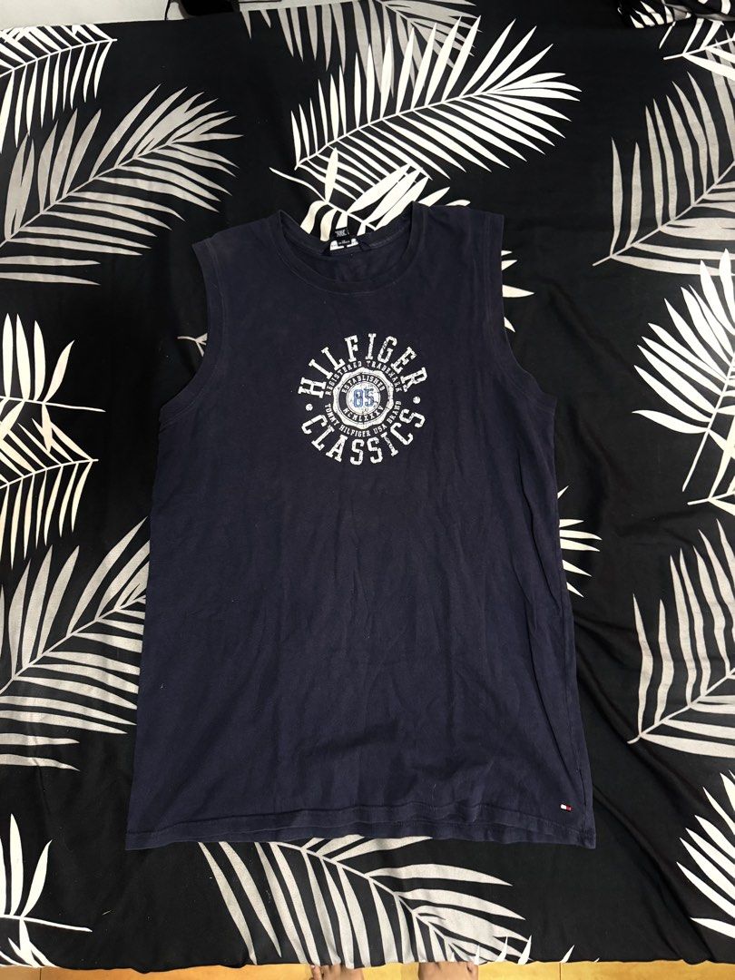 Tommy Hilfiger Vintage Muscle Tee (Category: Tshirts & Polo Shirts ) located in Manila. Submitted by ellaux (Listing ID 1454229316, Image 1). Description: * good condition * authentic * minor crackprints * negotiable 20x26.