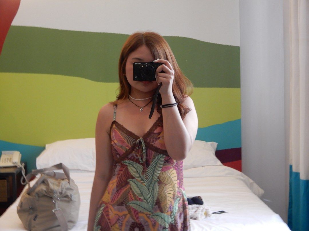 Tropical boho Print Dress (Category: Dresses) located in Manila. Submitted by alwaysfrei (Listing ID 1454215238, Image 2). Description: - Adorable tropical print dress - Halter neck with adjustable tie detail - Fabric has a subtle sheen - Ideal for beach vacations or summer outings - Comfortable and flowy fit - Perfect for staying cool in warm weather.