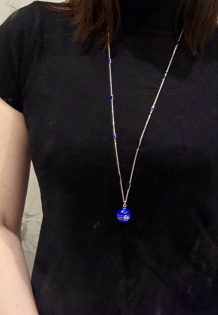 TURLER Watch Pendant Necklace SILVER Set COLLECTIBLE (Category: Necklaces) located in Quezon City. Submitted by 18john (Listing ID 1448646916, Image 3). Description: - Turler , Swiss Made Mechanical Watch - Pendant - RARE collectible - Silver 800 - Unique Art Deco 1920s Cobalt blue guilloched enamel MECHANICAL silver pendant watch with long Silver necklace 32” - Features a captivating starry night design - Chain adorned with blue enamel accents -