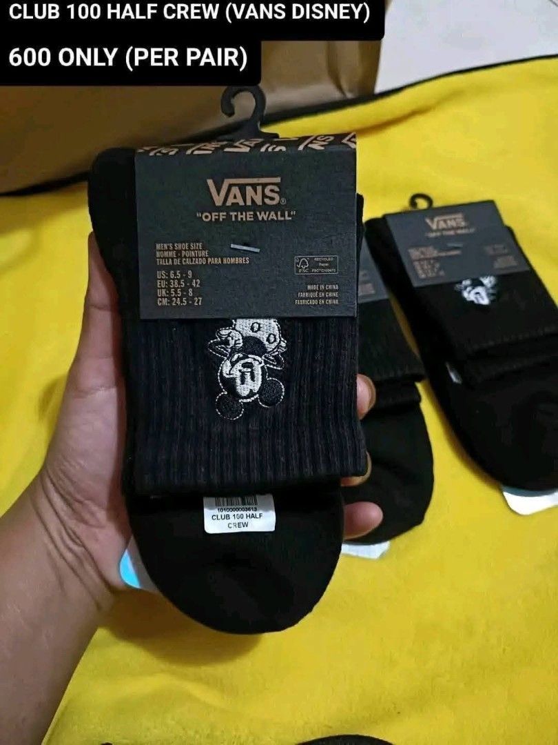 Vans Classic Crew Socks 3 Pairs for 800 (Category: Socks) located in Cavite. Submitted by wafull29 (Listing ID 1454213143, Image 3). Description: Vans Classic Crew Socks. Available in sizes 6.5-9 US. Get 3 pairs for only 800. Great deal for everyday wear. Comfortable and stylish..