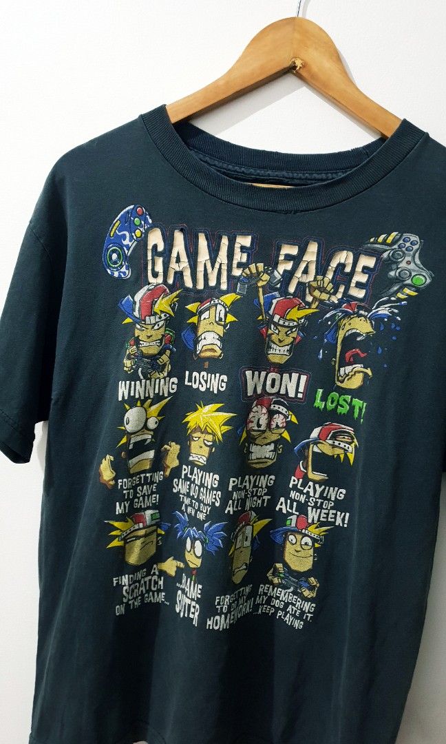 Vintage Game Face Metal Slug (Category: Tshirts & Polo Shirts ) located in Taguig. Submitted by thriftedminds (Listing ID 1454347603, Image 2). Description: Item: Vintage Game Face (Metal Slug)🔥 Size: Cut tag Width: 20.5 Length: 25.5 Condition: Good Issue: Trash Condition DM to purchase 📩.