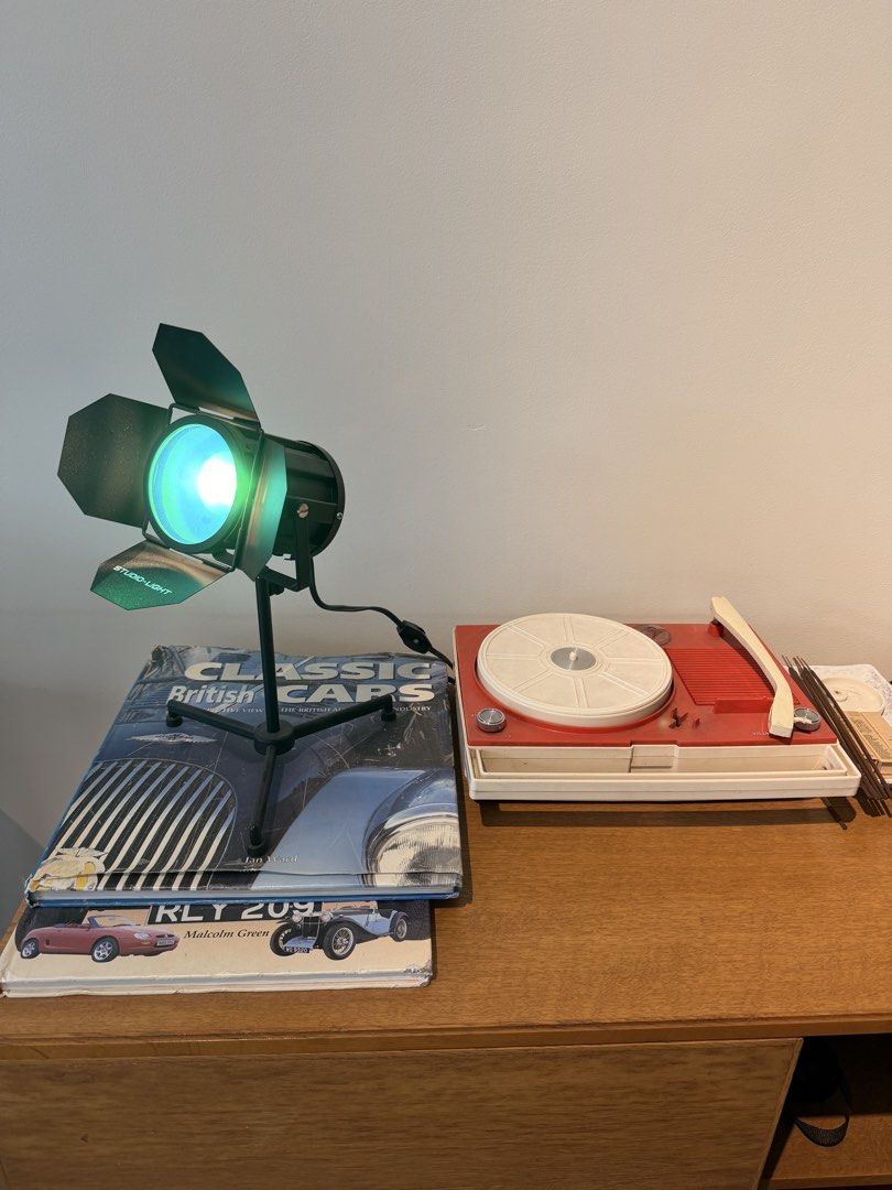 Vintage Red Portable Record Player (Category: Portable Music Players) located in San Fernando. Submitted by rafaeljasonpangilinan (Listing ID 1454211080, Image 2). Description: Fresh Vintage Takt TP-33 potable phonograph in perfect working condition. Built-in Solid State Amp with x1 Speaker. Runs on 100v 13w 60hz. Manufactured By: TOMIKURA ELECTRIC..