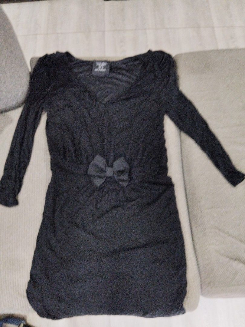 Zara Collection Black Dress & Striped Pants (Category: Sets or Coordinates) located in Antipolo. Submitted by PickClickShip (Listing ID 1454242595, Image 3). Description: Preloved Branded Dress and Slacks 1. Zara-black Dress, Stretchable, cotton,V-neck,medium @P250 2. Zara-Black Dress,long sleeves with ribbon on waist, medium,Stretchable, cotton @P250 3. H&M slacks-striles,cotton size33r,med to large@P200.