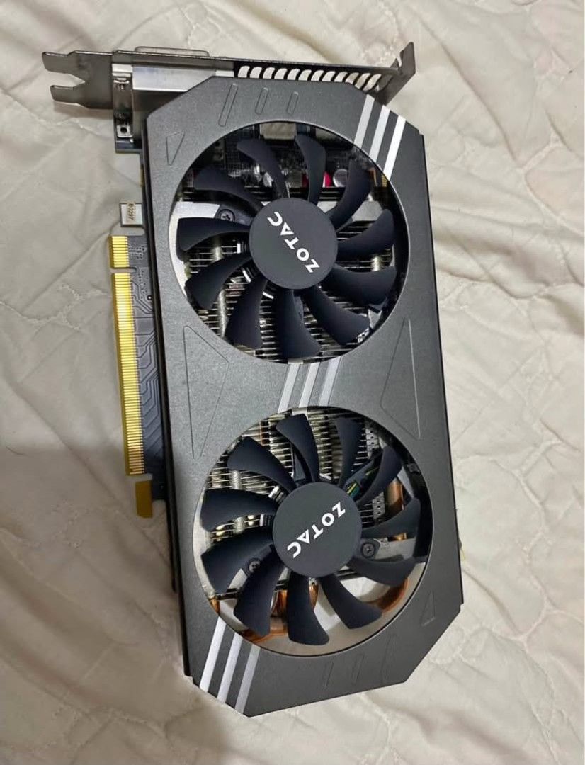 ZOTAC Graphics Card (Category: Computer Parts) located in Manila. Submitted by jay_collective (Listing ID 1454252813, Image 2). Description: - ZOTAC Graphics Card - Dual Fan Design - Ideal for new PC builds or upgrades 4gb DDR5.