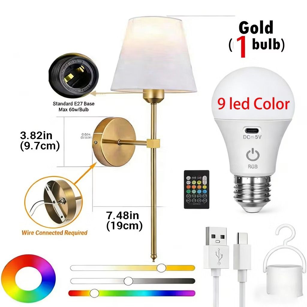 1 pc Gold Wall Sconce with LED Bulb (Category: Lighting) located in General Trias. Submitted by cleofe.ph (Listing ID 1454379715, Image 3). Description: Isa lang ito, nasobra lang ng bili Location: Gentri, Cavite.