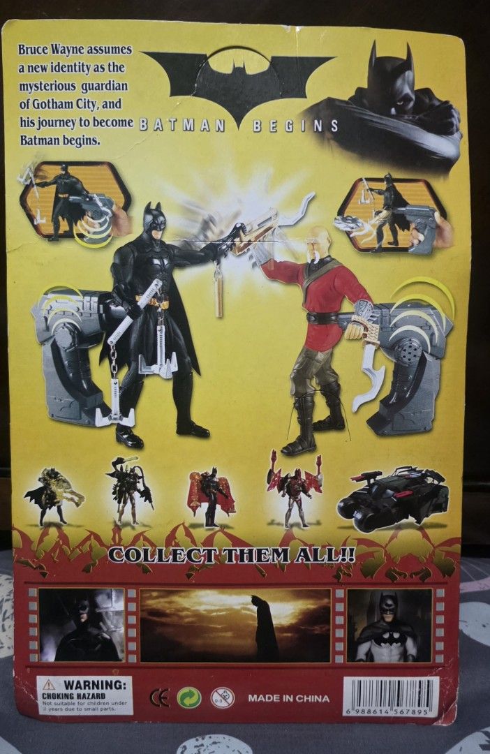 2005 Batman Begins Figure (Category: Figurines & Statues) located in Pasig City. Submitted by temerity_16 (Listing ID 1454456780, Image 2). Description: 2005 Batman Begins Figure NIP/ Sealed Not branded.