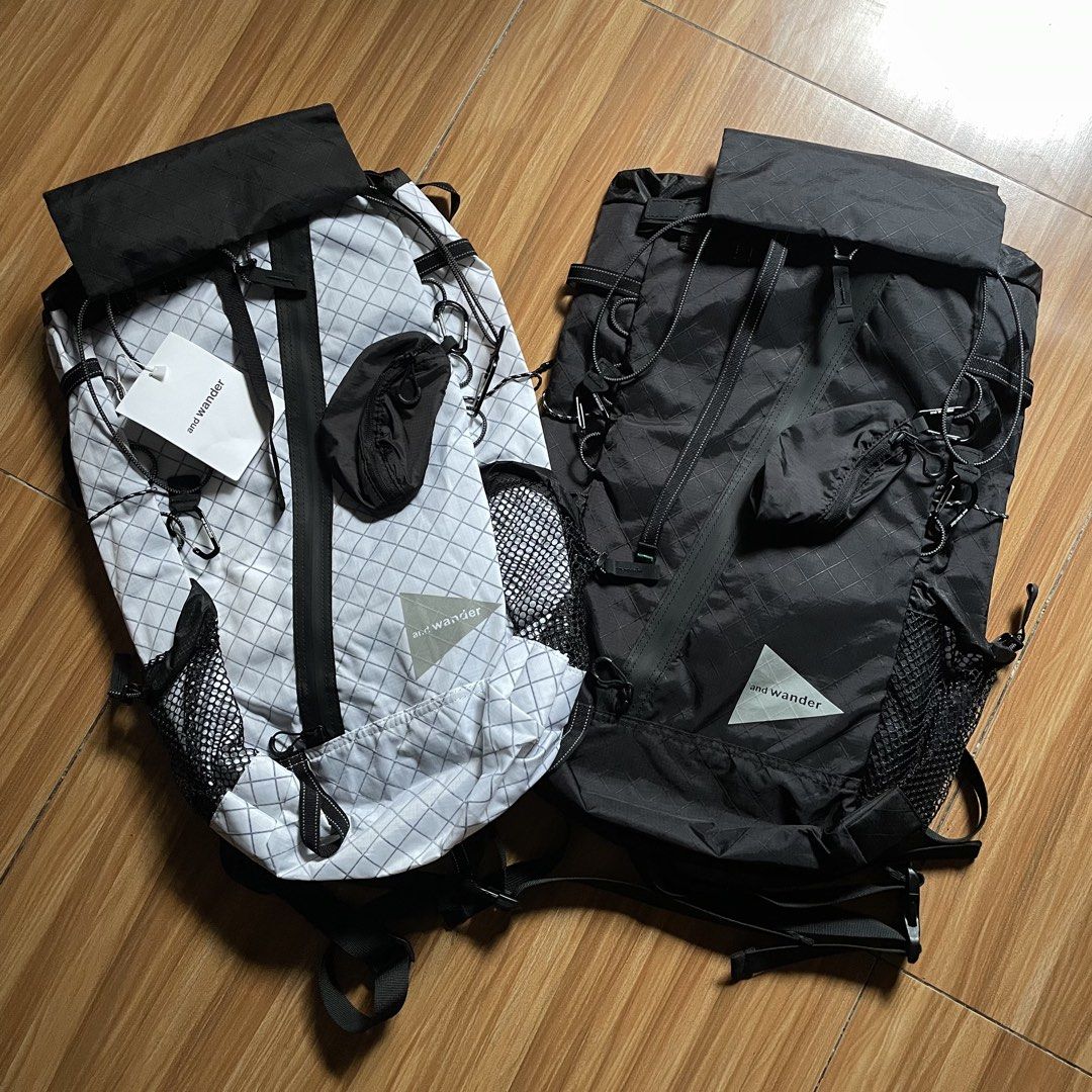 And Wander ECOPAK 30L Backpack (Category: Backpacks) located in General Mariano Alvarez. Submitted by 4117_thriftnthrive (Listing ID 1454445662, Image 1). Description: As new condition No flaws The and wander ECOPAK 30L Backpack is shown here in white, constructed from water-resistant, recycled polyester with a distinct diamond grid pattern. ₱6,000 each ( Plus Shipping Fee ).