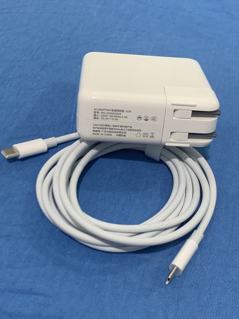 Apple MacBook Type C 61W USB-C Charger (Category: Chargers & Cables) located in San Juan City. Submitted by ph_gadgets_hub (Listing ID 1454499630, Image 3). Description: 💯 MacBook Air Charger 💯 MacBook Pro charger The 61W USB-C Power MacBook Adapter efficiently charges at home, in the office, or on the go. It’s a compatible MacBook Charger. SALE‼️ ₱1,500 SET 61W USB-C Power MacBook Adapter with Type C to Type C Cable (2m)🔥 Also Available: ₱700