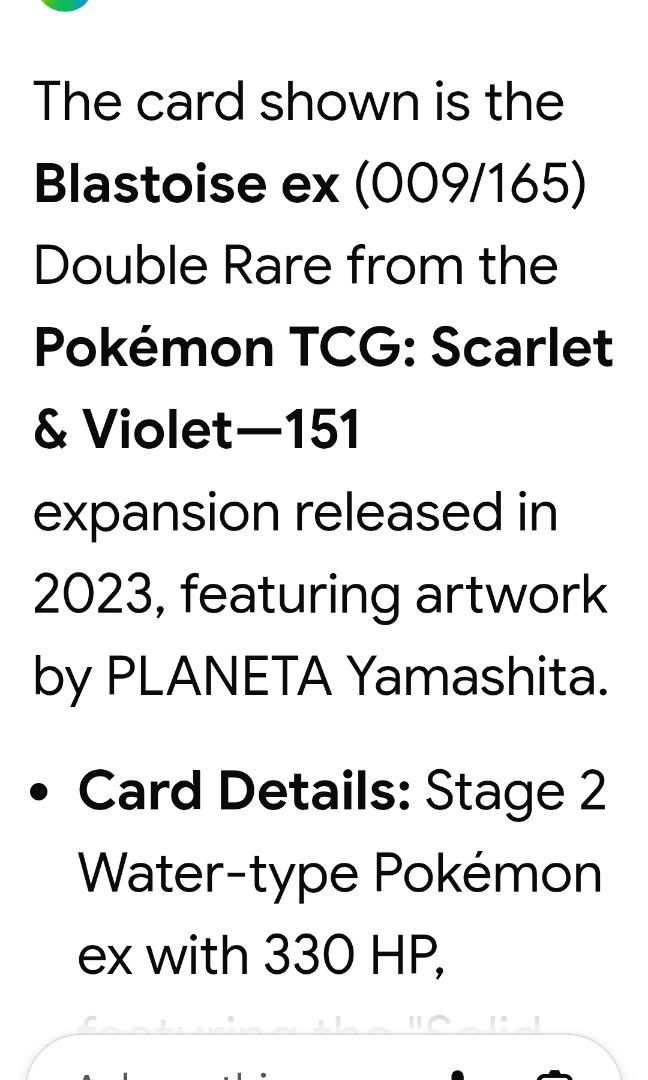 Blastoise EX (Category: Raw Cards) located in Singapore. Submitted by covfefekim (Listing ID 1454377640, Image 4). Description: .