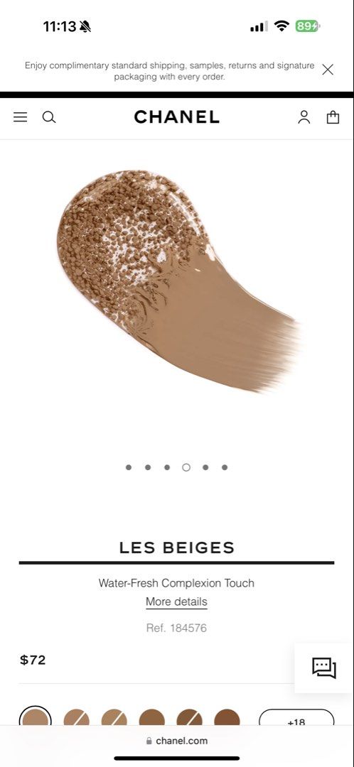 Chanel Les Beiges Water-Fresh Complexion Touch B60 (Category: Makeup) located in Manila. Submitted by p1llowsells (Listing ID 1454391243, Image 3). Description: - Chanel Les Beiges Water-Fresh Complexion Touch - Shade: B60 - Size: 20ml - Includes original box and applicator brush - Purchased from Pasabuy London Orange App - RFS: SWATCHED TODAY AUG 8 ONCE AND NEVER USED AGAIN ITS EXACTLY MY SHADE RIGHT NOW BUT I WANTED IT DARKER - Delivery Date: A