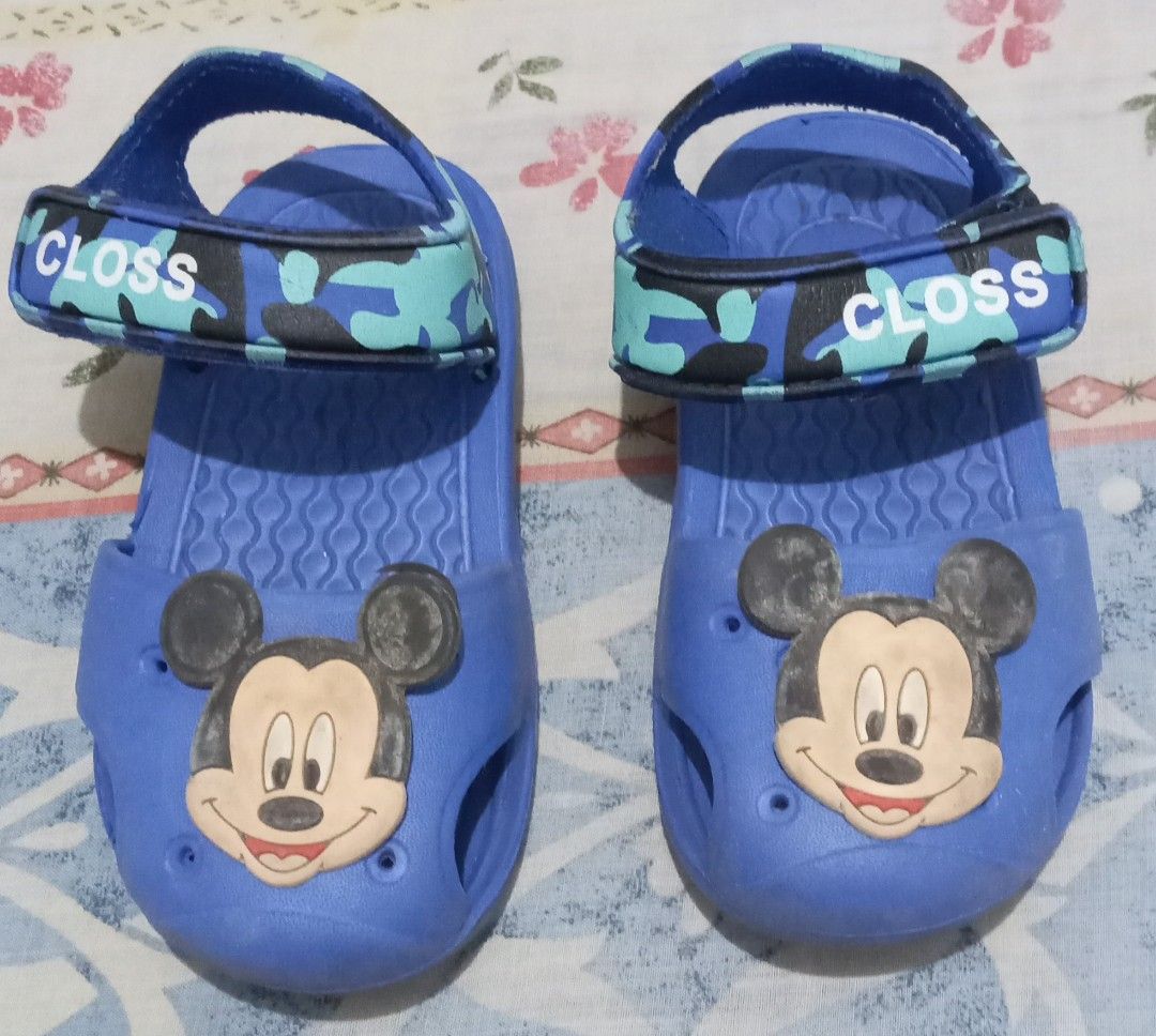CLOSS MICKEY MOUSE BLUE VELCRO STYLE CLOSE TOE SLIPPERS (Category: Babies & Kids Fashion) located in Cavite. Submitted by scenenumber9 (Listing ID 1454451128, Image 1). Description: Size 27 on tag Once used only Needs cleaning only due to storage What you see is what you get Actual item posted FIXED PRICE POSTED NO HAGGLING MINE NOW PAY NOW FIRST TO PAY BASIS NO RESERVATIONS ❗ ❗DO NOT OFFER IF YOU STILL HAVE QUESTIONS TO ASK & NOT YET READY TO PA