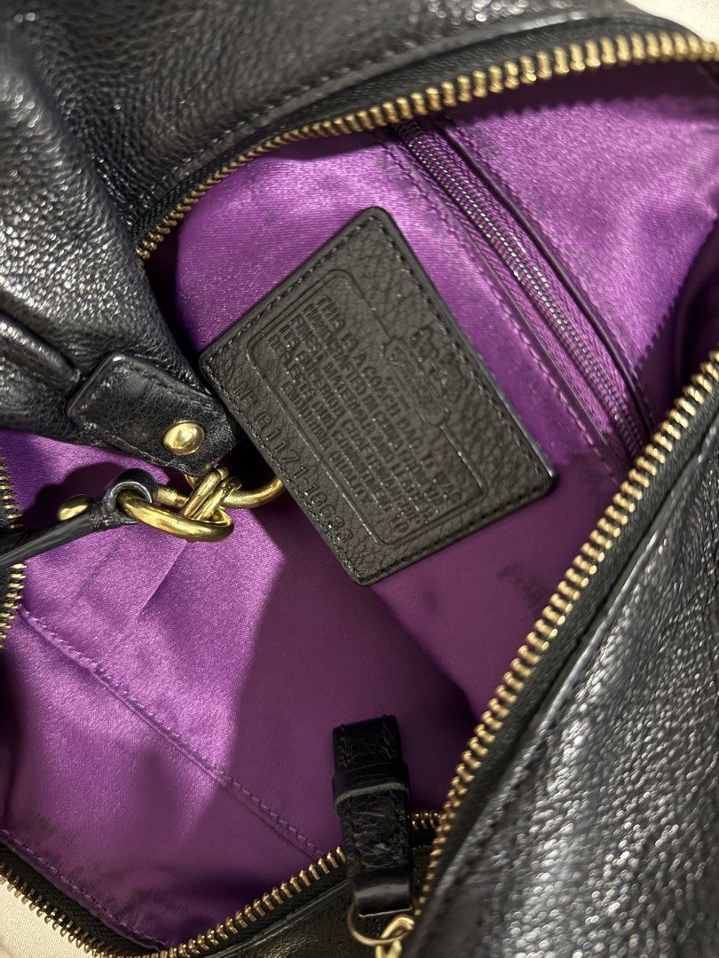 COACH - Black Pebbled Leather Madison Hobo Bag (Category: Shoulder Bags) located in Balanga. Submitted by whatkiohwears (Listing ID 1454529868, Image 2). Description: Well-loved Coach Madison Hobo ✅ Hardware - minimal flaws (8/10) ✅Leather - overall excellent condition.