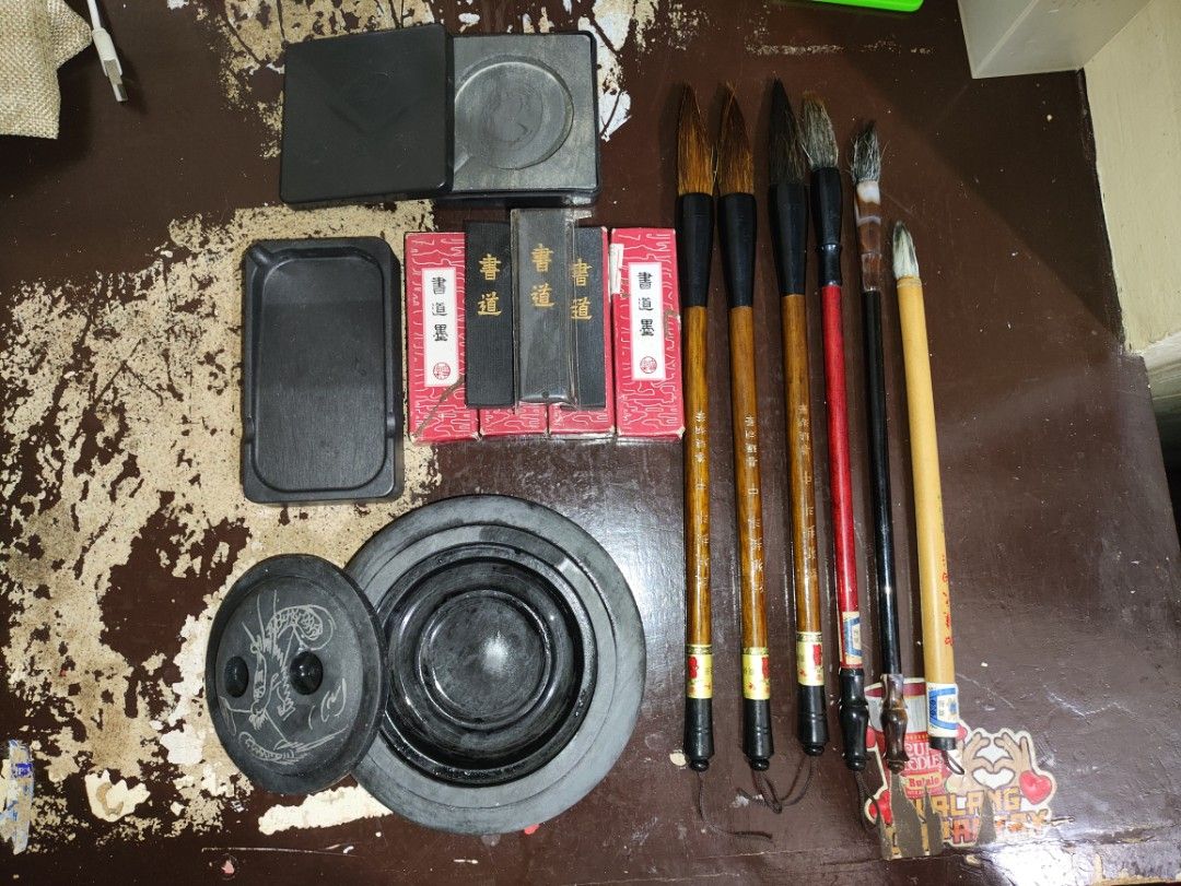Complete Chinese Calligraphy Set (Category: Craft Supplies & Tools) located in Manila. Submitted by warmshark.1ae1ea (Listing ID 1454501731, Image 1). Description: Complete Chinese Calligraphy Set (8 Ink Blocks + 6 Brushes + Ink Stones) Complete set for Chinese calligraphy practice. Includes: 6 Chinese calligraphy brushes 8 ink blocks (4 with original boxes, 4 without boxes) 3 ink mixing plates / ink stones Suitable for beginners, students, artis