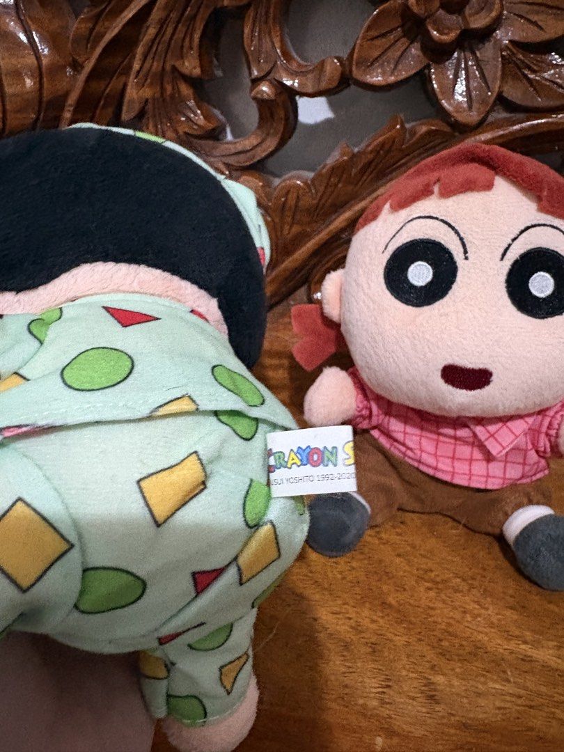 Crayon Shin-chan Plush Toys Set (Category: Plushies & Soft Toys) located in Quezon City. Submitted by rxyel (Listing ID 1454459590, Image 2). Description: - Both plush toys have official Crayon Shin-chan tags attached. - Soft, cuddly, and perfect for display or play. - A must-have for any Crayon Shin-chan anime fan! .