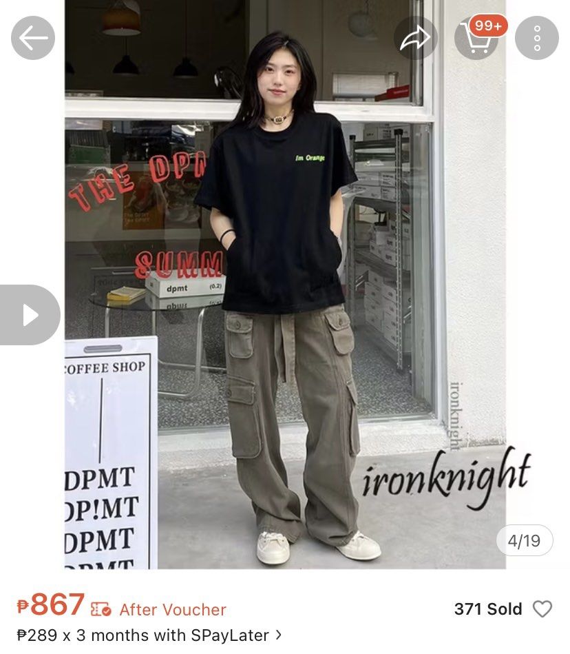 Dark Brown Cargo Pants (Category: Jeans) located in Quezon City. Submitted by aeriesell (Listing ID 1454487899, Image 2). Description: 🛒 Bought this pants on Sh0pee • In good condition • No issue • rfs: di na fit sa ‘kin MEDIUM waist: 70 cm hip: 98 cm length: 104 cm thigh: 58 cm.