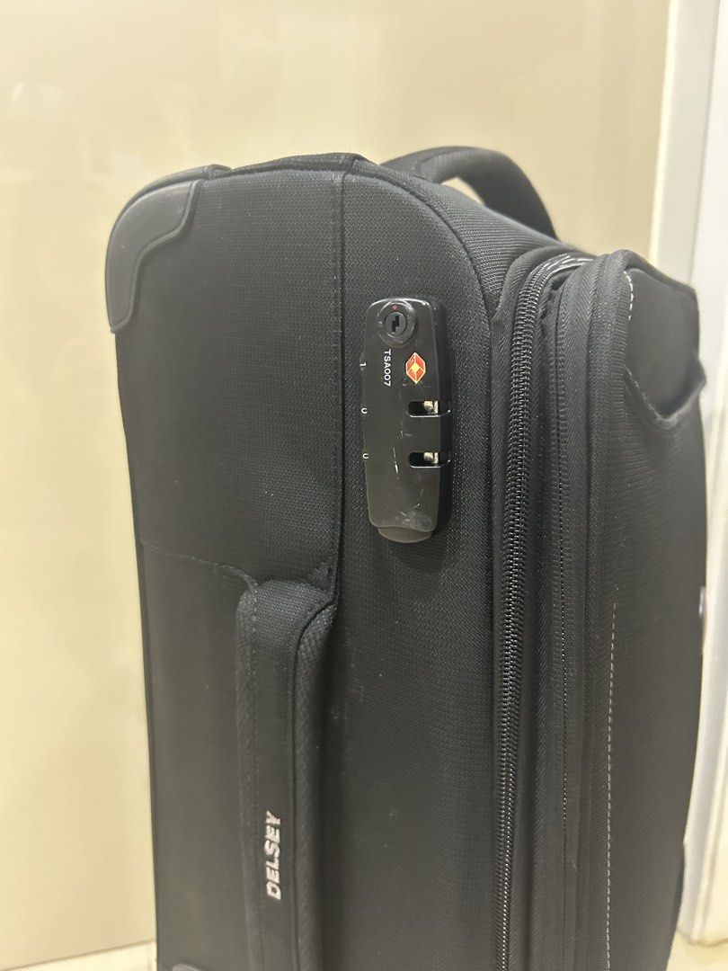 Delsey Black Softside Spinner Luggage (Category: Luggage) located in Cebu City. Submitted by hazel19472812 (Listing ID 1454477464, Image 2). Description: - Black Delsey softside spinner luggage - Integrated TSA combination lock for security - Interior straps to keep your belongings in place - Convenient front pocket for quick access - Smooth-rolling spinner wheels for easy maneuverability - Ideal for all your travel needs.