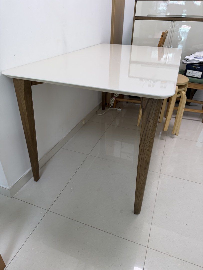 Dining table (Category: Tables & Sets) located in Singapore. Submitted by nus2014 (Listing ID 1454380881, Image 2). Description: Wooden dining table 150cm*85cm*76cm Solid wood stand Self collection .