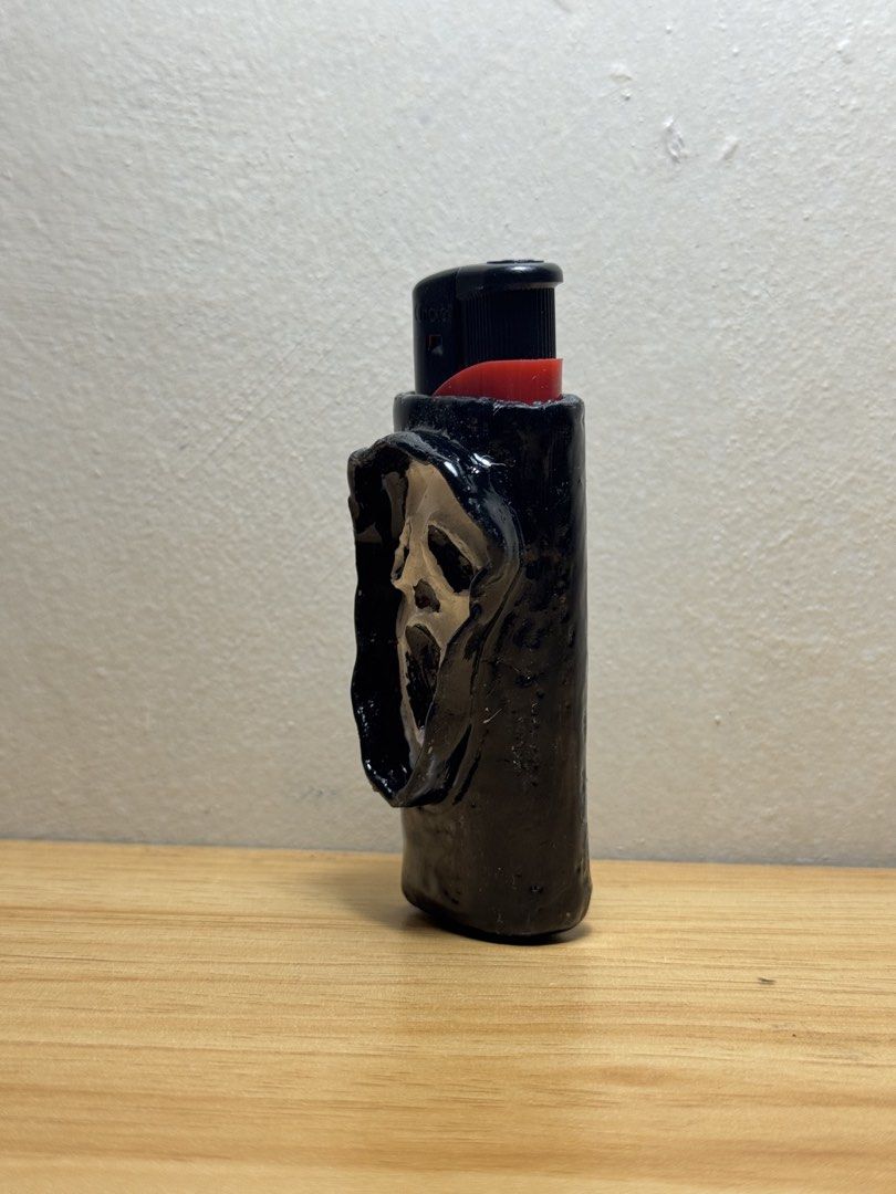 Ghost face lighter case 🔥🔥🔥 (Category: Designer & Blind Box Toys) located in Zamboanga. Submitted by clay.berrycrafts (Listing ID 1454460774, Image 2). Description: Lighter case made out of polymer clay comes with a free cricket lighter .