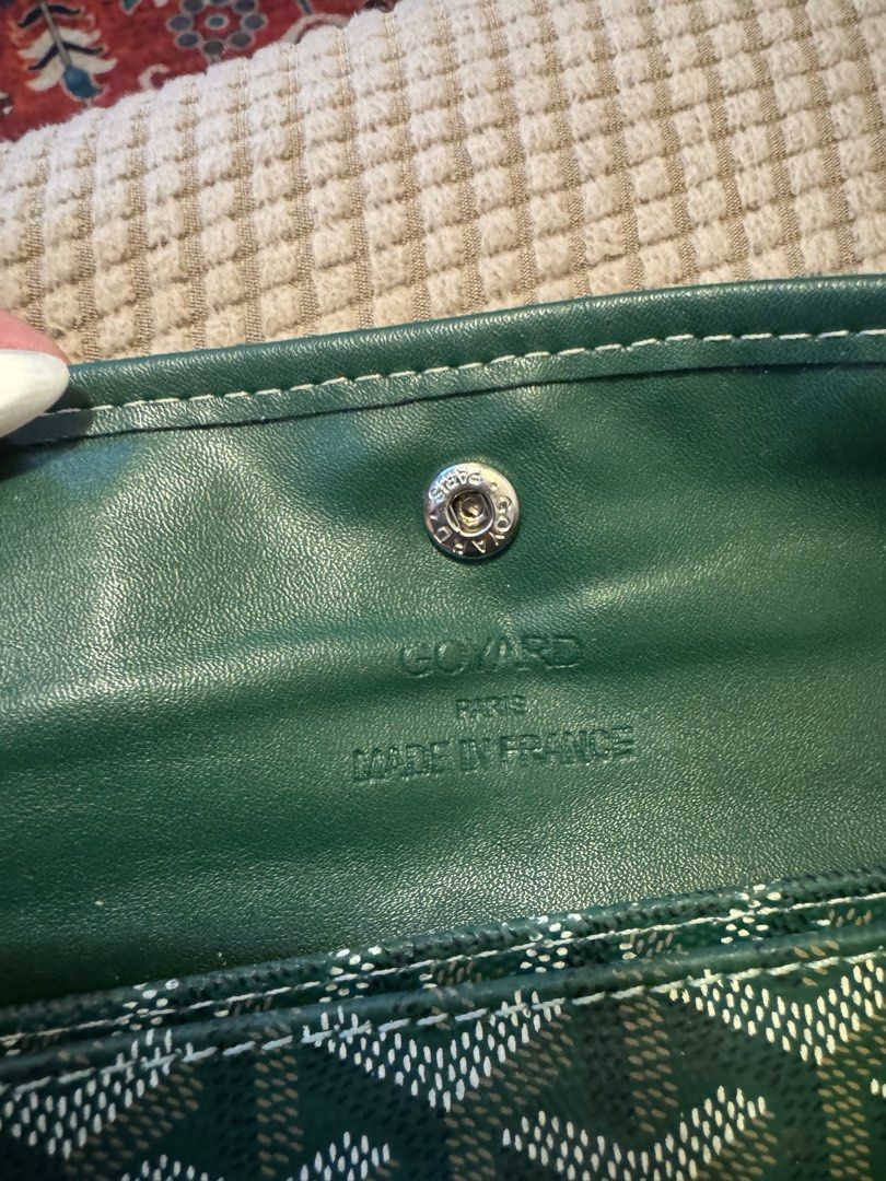 Goyard Green Wallet (Category: Luxury Bags & Wallets) located in Mandaluyong City. Submitted by nicxannc (Listing ID 1454465002, Image 2). Description: - Authentic Goyard wallet - Classic green color with signature pattern - Made in France - Secure snap closure - Clean interior - Ideal for everyday use.
