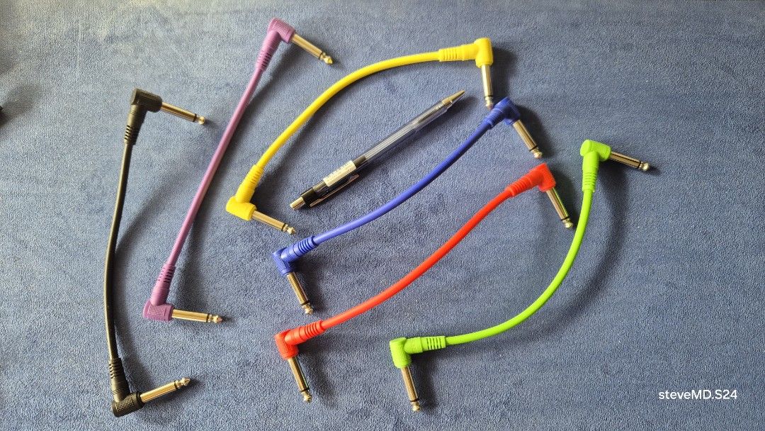 Guitar patch cables (assorted colors) (Category: Musical Instruments) located in Bantay. Submitted by backyardcyclist (Listing ID 1454489951, Image 1). Description: - Multi color guitar patch cable for guitar effects pedal - sold as pack (8 cables) - NO issues - RFS: decluttering.