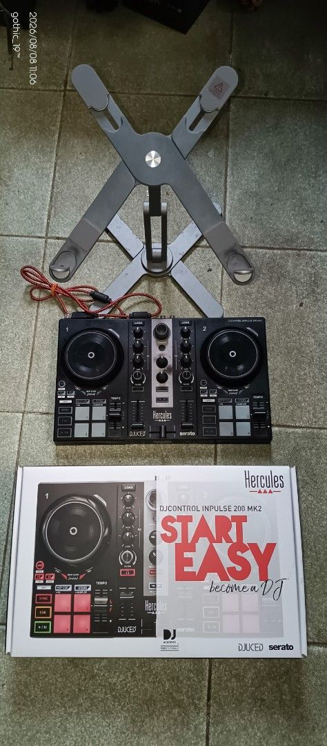 Hercules DJControl Inpulse 200 MK2 DJ Controller with Laptop Stand (Category: Other Audio Equipment) located in General Trias. Submitted by gothic_19 (Listing ID 1454406647, Image 1). Description: Includes Serato DJ Intro software - Ideal for aspiring DJs and beginners - Comes with original box and all packaging - Ready for immediate use Honest Issue: gain knob drifting nagdi decrease volume sa dj software pihitin mo lang pakanan para mag increas