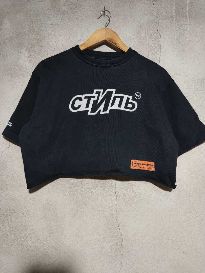 HERON PRESTON CROPPED TEE (Category: Shirts) located in Tacloban City. Submitted by tactripp (Listing ID 1454542946, Image 2). Description: Orig Size M on tag Width - 22 inches Length - 16 inches Good Condition / Presentable.