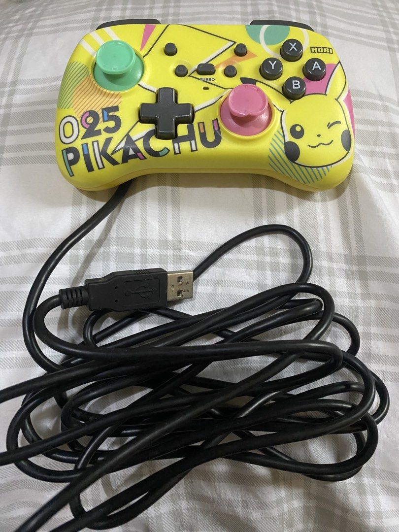 Hori Wired Horipad Mini for Nintendo Switch & PC - Pikachu (Category: Nintendo) located in Manila. Submitted by kgon23 (Listing ID 1454461639, Image 1). Description: Hori Wired Horipad Mini for Nintendo Switch and PC (Pikachu) No functional issues. Rubber on thumbsticks melted over time, but can cover with thumbstick caps/covers..