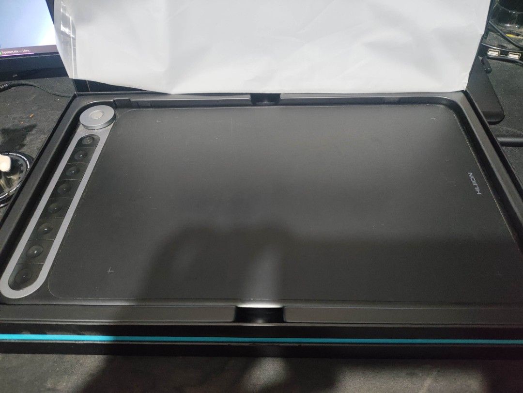 Huion Inspiroy Dial Q620M Drawing Tablet (Category: Other Accessories) located in Naga. Submitted by jimorie (Listing ID 1454509804, Image 2). Description: With box and complete accesories. 5 Extra nibs inside pen stand. Di gaanong nagamit. Found it too big for my desk. Super smooth. Can be used wired or wireless through the USB dongle. Meetups/deliver if within Naga, Rinconada, Polangui areas (depending on schedule) Shipping options: LBC COP/COD