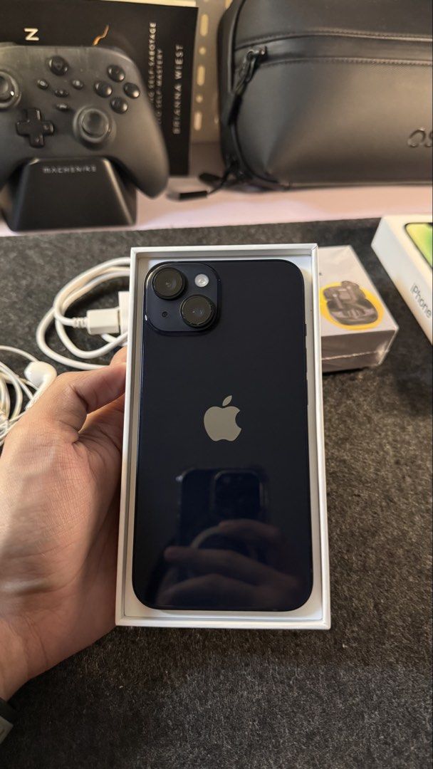 iPhone 14 128GB (Midnight Black) (Category: iPhone 14 Series) located in Dasmarinas. Submitted by silentcloud_09c7e2 (Listing ID 1454520759, Image 2). Description: iPhone 14 128GB (Midnight Black) Factory Unlocked eSIM Variant Only (No Physical SIM Slot) Compatible with all Philippine eSIMs (Globe Smart, DITO, etc.) 89% Battery Health 100% Smooth Performance No Issues All Functions Working Perfectly Inclusions: Original Box Charging Cable Wired E