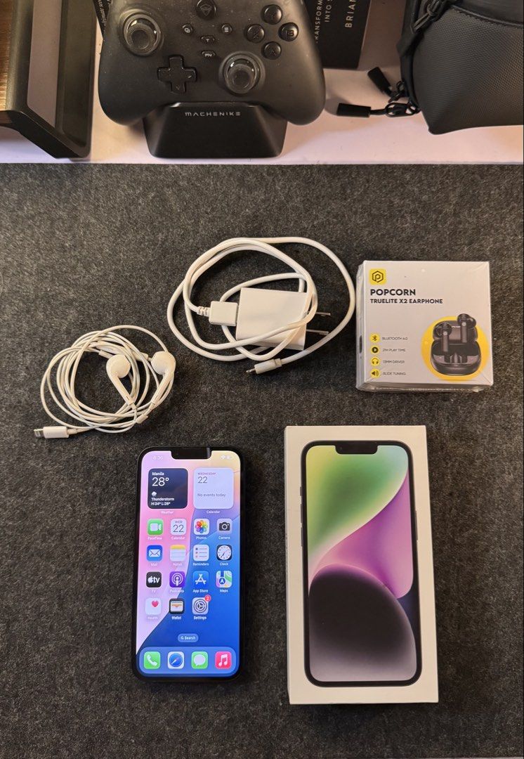 iPhone 14 128GB (Midnight Black) (Category: iPhone 14 Series) located in Dasmarinas. Submitted by silentcloud_09c7e2 (Listing ID 1454520759, Image 1). Description: iPhone 14 128GB (Midnight Black) Factory Unlocked eSIM Variant Only (No Physical SIM Slot) Compatible with all Philippine eSIMs (Globe Smart, DITO, etc.) 89% Battery Health 100% Smooth Performance No Issues All Functions Working Perfectly Inclusions: Original Box Charging Cable Wired E
