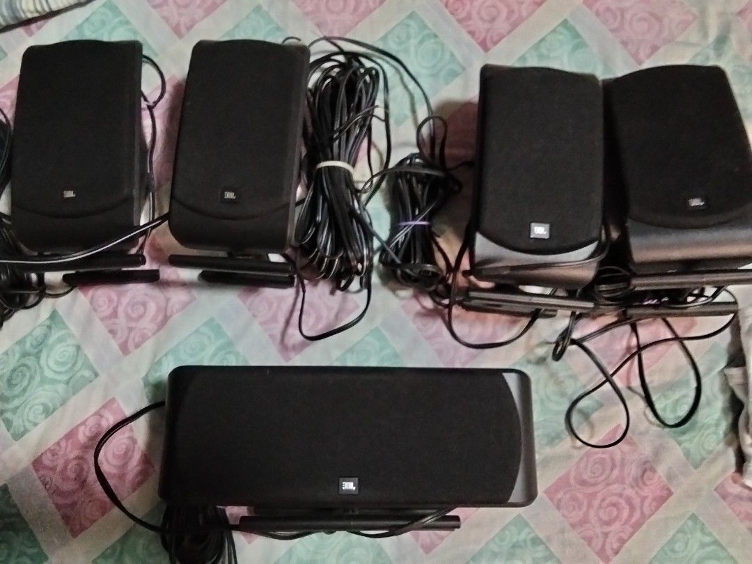 JBL SCS200 home theater speaker set (Category: Soundbars, Speakers & Amplifiers) located in Caloocan City. Submitted by mannexc617678 (Listing ID 1454454972, Image 1). Description: JBL SCS200 Home Theater Speaker Set - 4 satellites, 1 center, 1 subwoofer. All cables included. Tested and working. Perfect for home theater or PC audio upgrade..